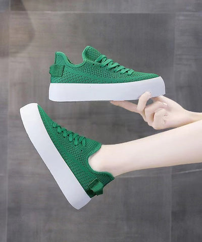 Atmungsaktive Mesh-Schnürschuhe zum Spleißen in Grün für Plattfüße