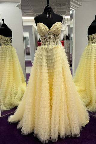 Gorgeous A Line Sweetheart Corset Pink Prom Dress with Appliques