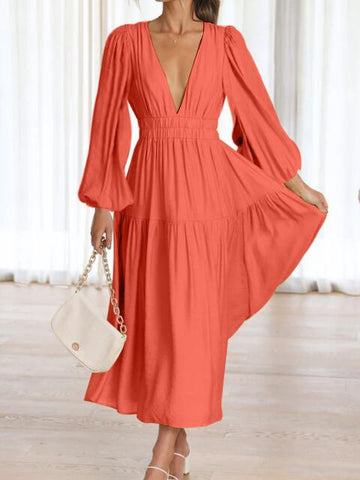 Boho Maxikleid mit Ballonärmeln für den Strandurlaub