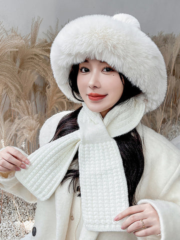Women Winter Solid Color Korean Adult Plush Hat