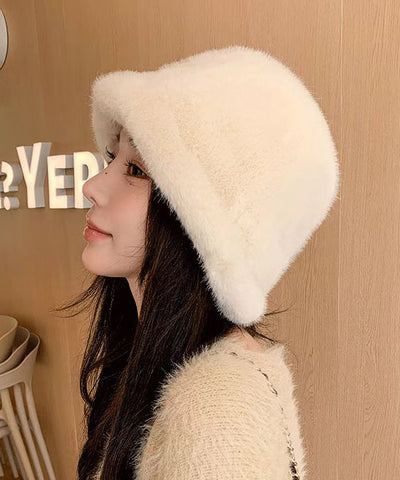Style Beige Vielseitiger warmer Fischerhut aus Kunstfell