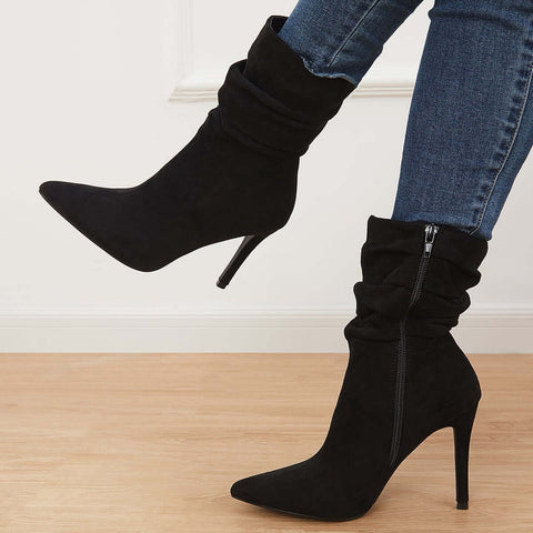Pointed Toe Stiletto Short Boots High Heel Ankle Sock Booties