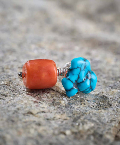 Chinese Style Colorblock Alloy Turquoise Drop Earrings