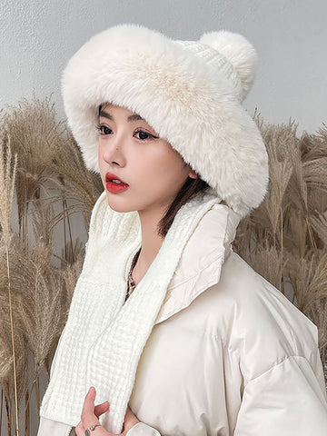 Women Winter Solid Color Korean Adult Plush Hat