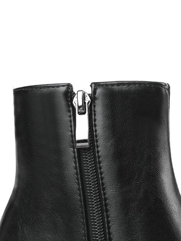 Pointed-Toe Ripped Split-Joint Pumps Chelsea Boots