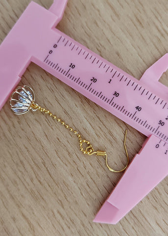 Fine Pink Gem Stone Wraped Long Drop Earrings