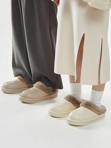 Winter Casual Unisex Solid Warm Non-slip Plush Slippers