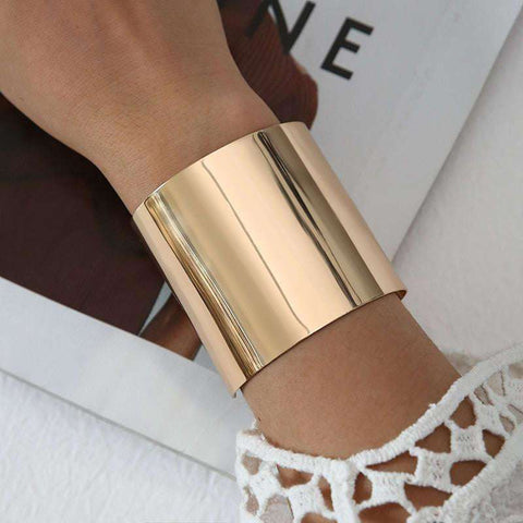 2022New Boho Wide Line Cuff Open Bracelet Punk Cool Psycho Shiny Ring Bracelet Ladies Adjustable Wrist Accessories Girls Jewelry