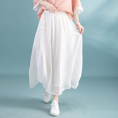 Women Summer Loose Casual A-Line Skirt
