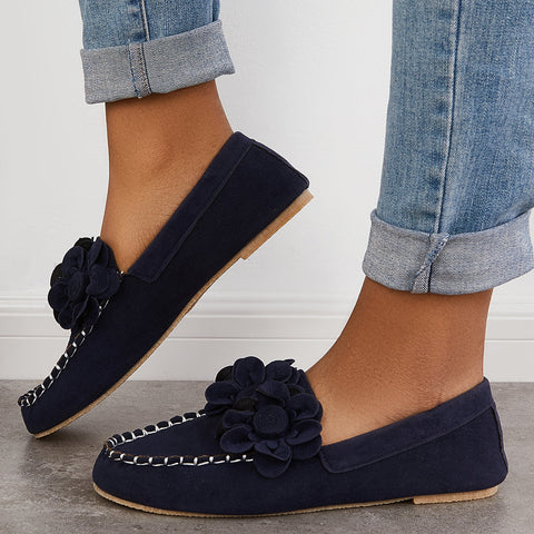 Casual Slip on Loafers Round Toe Flats Low Top Walking Shoes