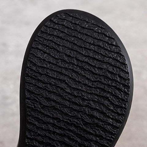 Women 2022 Sewing Platform Casual Leather Slippers