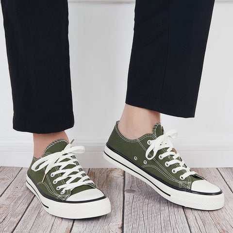 Flache Canvas-Sneakers zum Schnüren für Herren und Damen