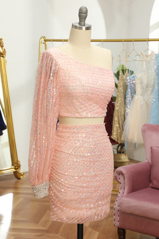 Two Piece Sequin Homecoming Dress