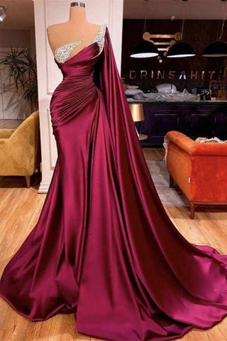 Beautiful Mermaid Beadings Evening Prom Dresses WIth Ruffles