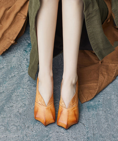 Lässige gelbe Splicing Flats Flache Schuhe für Damen
