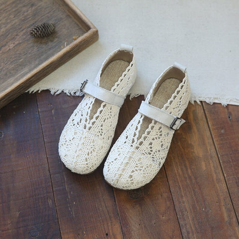 Women Hollow Retro Casual Flat Sandals