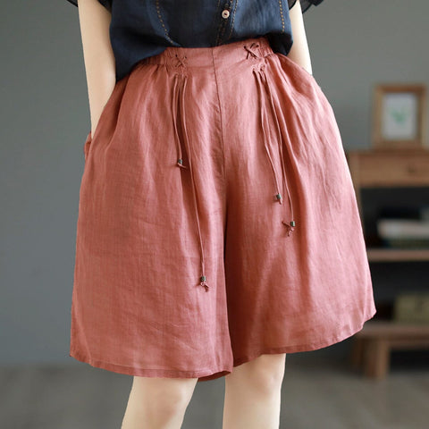 Summer Loose Casual Linen Double Layers Shorts