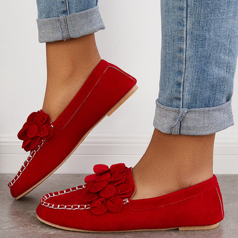 Casual Slip on Loafers Round Toe Flats Low Top Walking Shoes