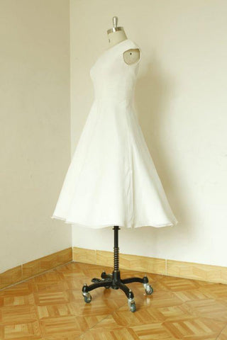 Bridelily Cap Sleeve Chiffon Mini A-line Wedding Dress