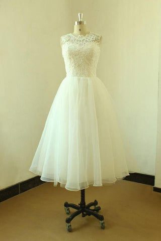 Bridelily – Elegantes A-Linien-Mini-Brautkleid aus Spitzentüll