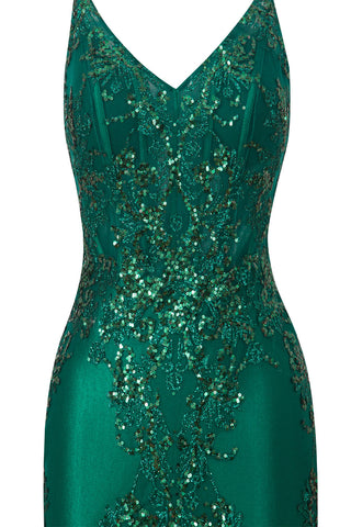 Sheath Short V Neck Satin Homecoming Dress with Appliques