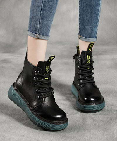 Einzigartige Cross Strap Boots Braun Warm Fleece Rindsleder