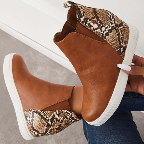 Slip on Hidden Wedge Sneakers Platform Wedge Booties