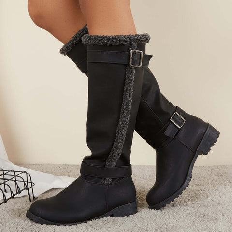 Warm Knee High Snow Boots Winter Fur Lined Riding Boots
