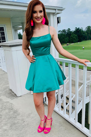 Satin Simple Homecoming Dress