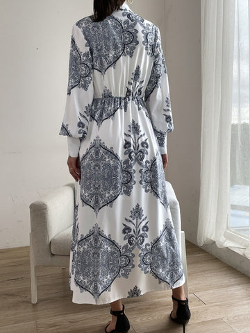 Klassisches Midikleid mit Laternenärmeln