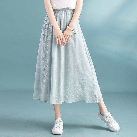 Women Summer Loose Casual A-Line Skirt