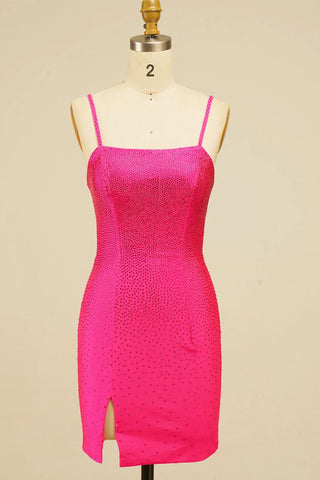 Kurzes, enges Homecoming-Kleid mit Pailletten und Schnürung