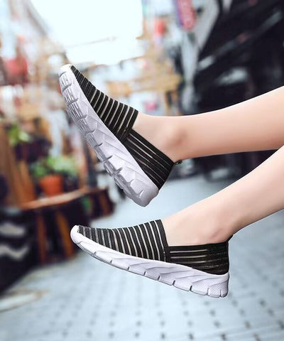 DIY Gold Weiche Flache Schuhe Atmungsaktives Elastisches Gewebe