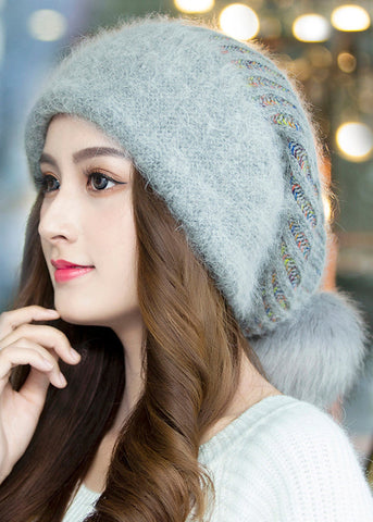 Vielseitige Herbst- und Winter-modische Beige The Rabbit Wool Strickmützen