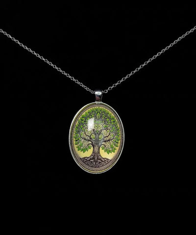 Vintage Ellipse Tree Of Life Alloy Lariat Necklace