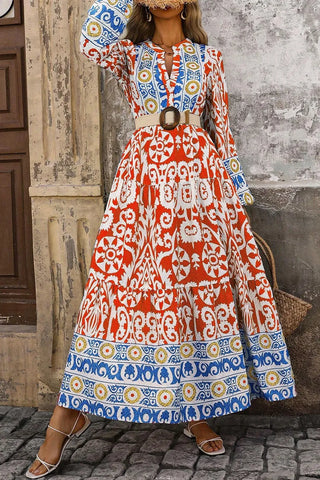 Langärmliges Boho-Maxikleid