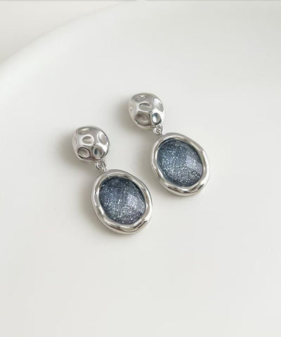 Stylish Blue Sterling Silver Alloy Starry Sky Stud Earrings