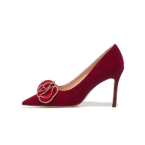 New French white wedding shoes bridal shoes light luxury dress shoes pointed high heels for women