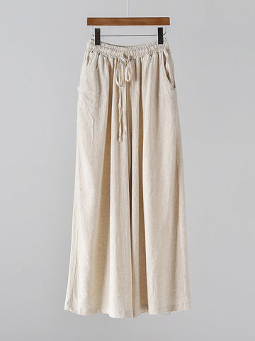 Vintage Linen Wide Leg Ramie Pants