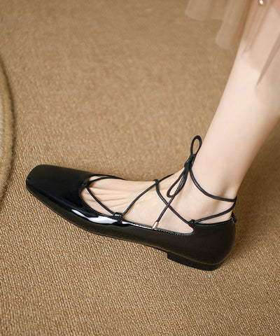 Französische Mulberry-Schnürschuhe mit Spleißen und quadratischer Spitze