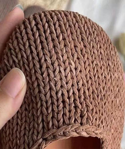 Boutique Bequeme Kaffee Flache Schuhe Schaffell Spleißen