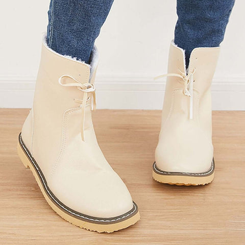 Warm Cotton Lined Snow Ankle Boots Wide Width Flat Booties