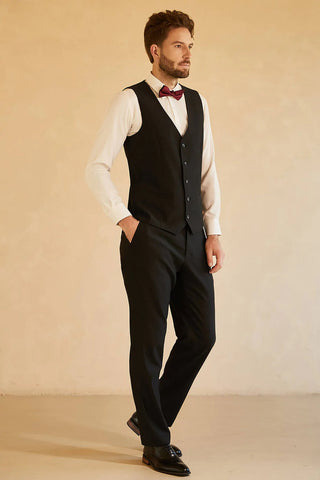 Black Shawl Lapel Single Breasted 3 Piece Men's Suits