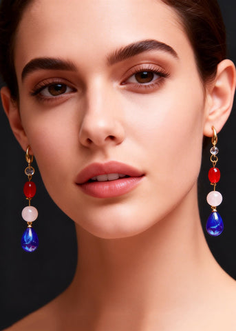 Boho Blue Water Droplet Acrylic Drop Earrings