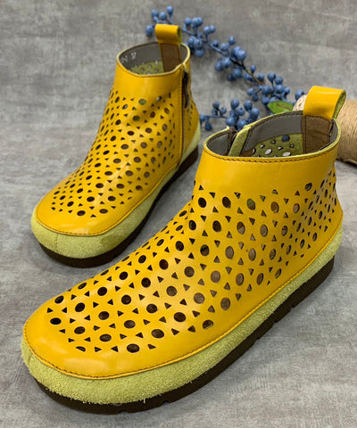 Neu Grün Solide Aushöhlen Echtes Leder Schuhe Für Wohnungen