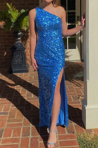 Sequin Long Prom Dress with Slit