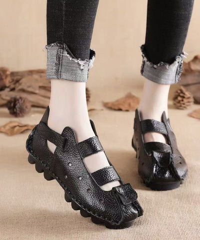 New Comfortable Yellow Flat Sandals Splicing Hollow Out