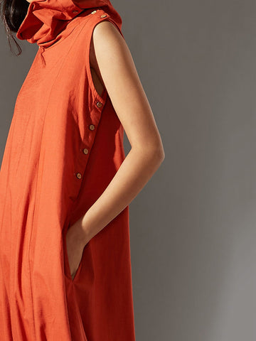 Simple Wide Leg Loose Solid Color High-Neck Jumpsuits