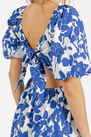 Floral Puff Sleeve Summer Maxi Dress