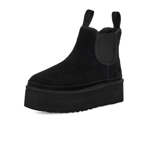 Warm Fur Platform Snow Boots Winter Ankle Chelsea Booties